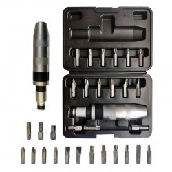 Ударна отвертка с комплект битове и адаптери ForceKraft 1/2" 17-части