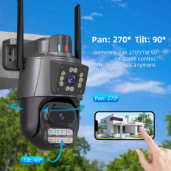 Двойна Smart WiFi безжична IP 8MPX камера,LED,4К Ultra HD
